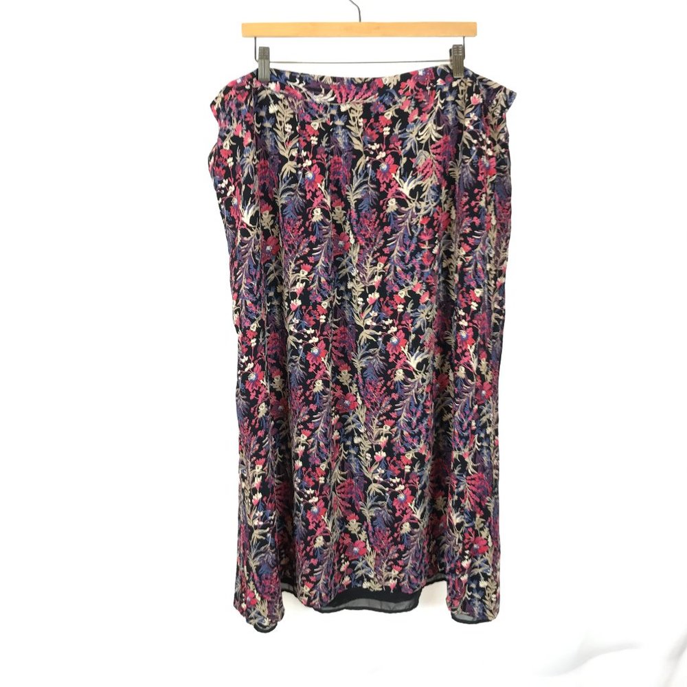 NWT Plus Size 18 Monsoon Multicolor Floral Print Maxi Skirt with Pockets